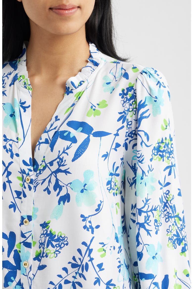 Shaley Print Long Sleeve Tunic Dress, Alternate, color, RESORT WHITE SEA BLOOMS