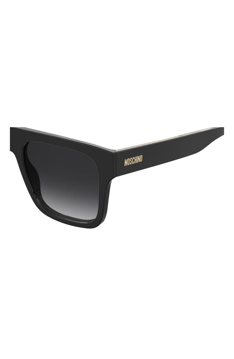 Moschino 55mm Gradient Flat Top Rectangular Sunglasses, Alternate, color, Black/ Dark Grey Sf