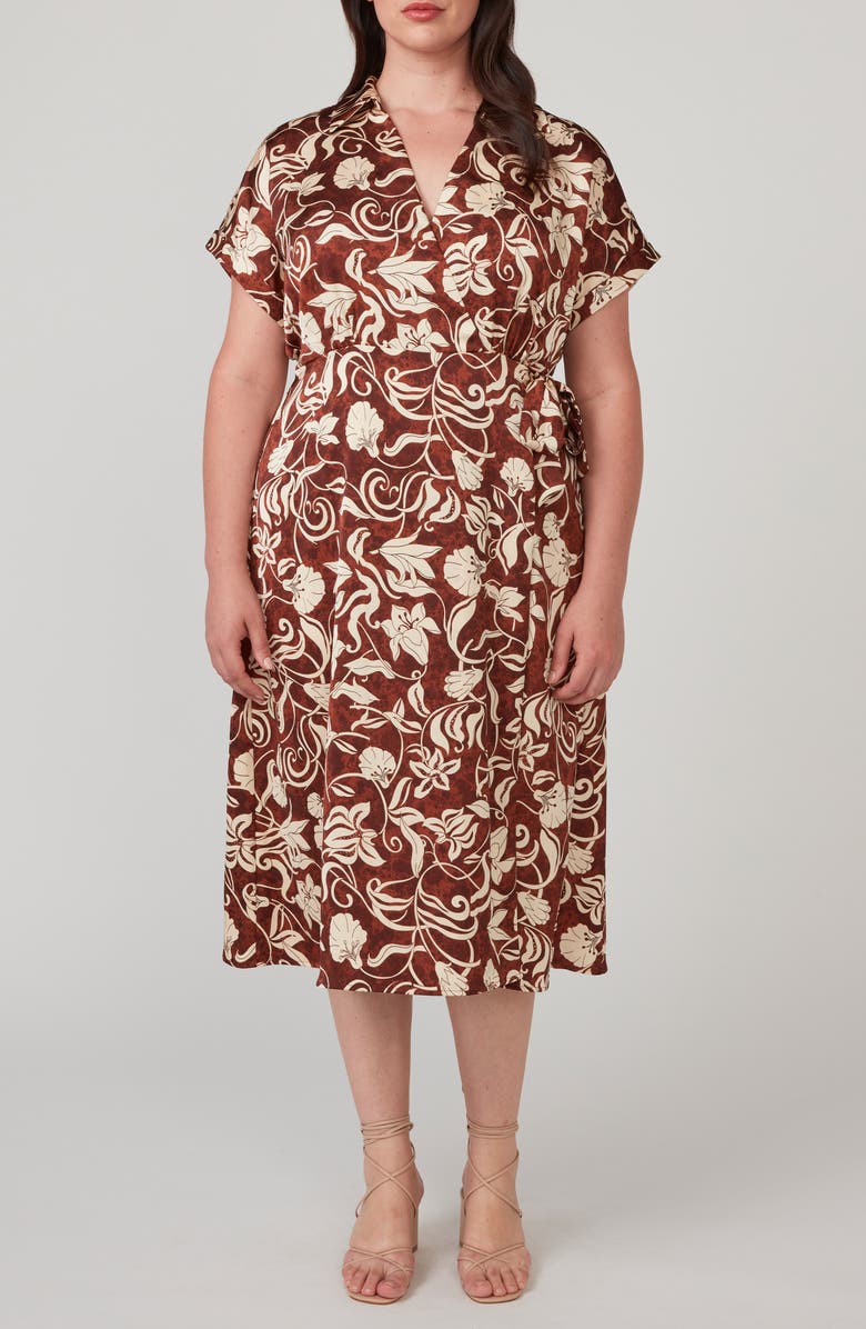 Estelle Solana Floral Print Midi Dress, Main, color, 