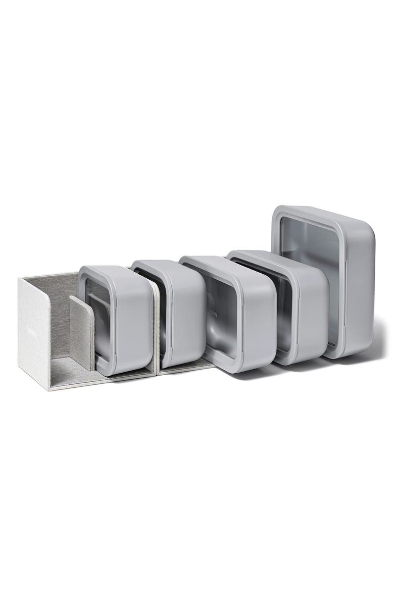 CARAWAY 13-Piece Food Storage Glass Container Set, Alternate, color, Gray