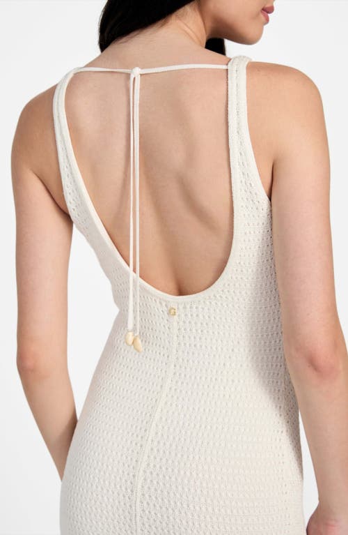 Guess Double Scoop Open Stitch Maxi Dress In White