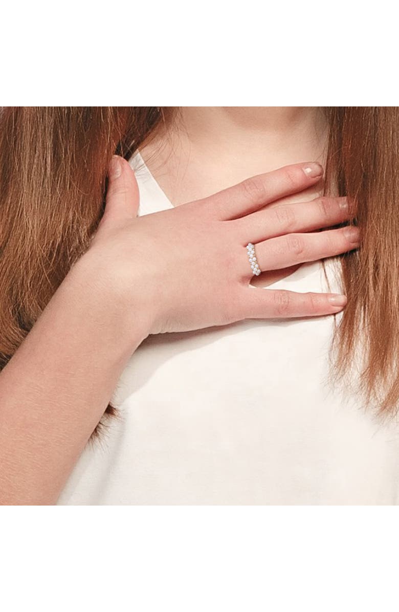 Julianna B. Cultured Pearl Semi-Eternity Ring 14k, Alternate, color, Pearl