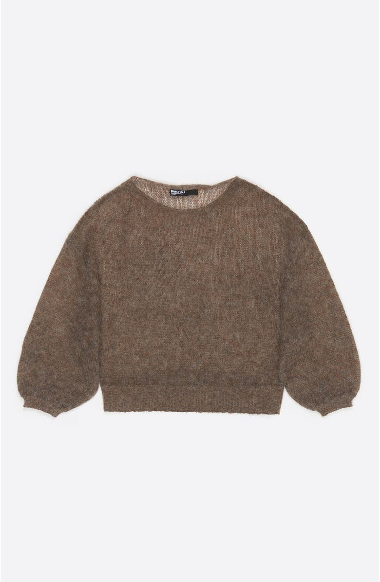 Bimba y Lola Oversize Mohair Wool Sweater, Alternate, color, Taupe