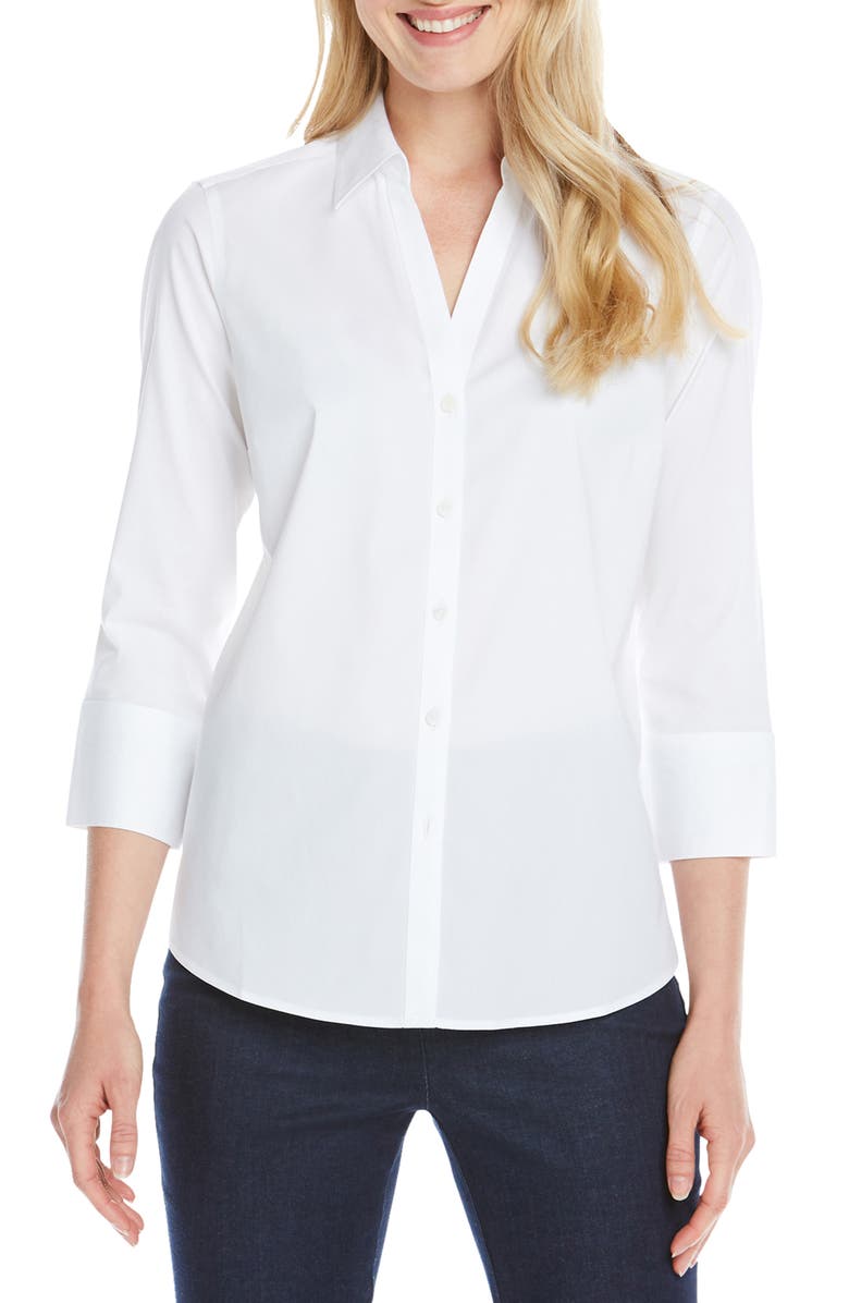Foxcroft Mary Button-Up Blouse, Main, color,