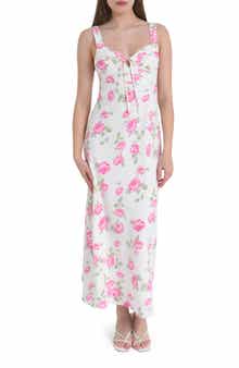 WAYF Romeo Floral Linen Blend Midi Dress