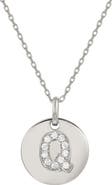 SUZY LEVIAN Cubic Zirconia Initial Disc Pendant Necklace