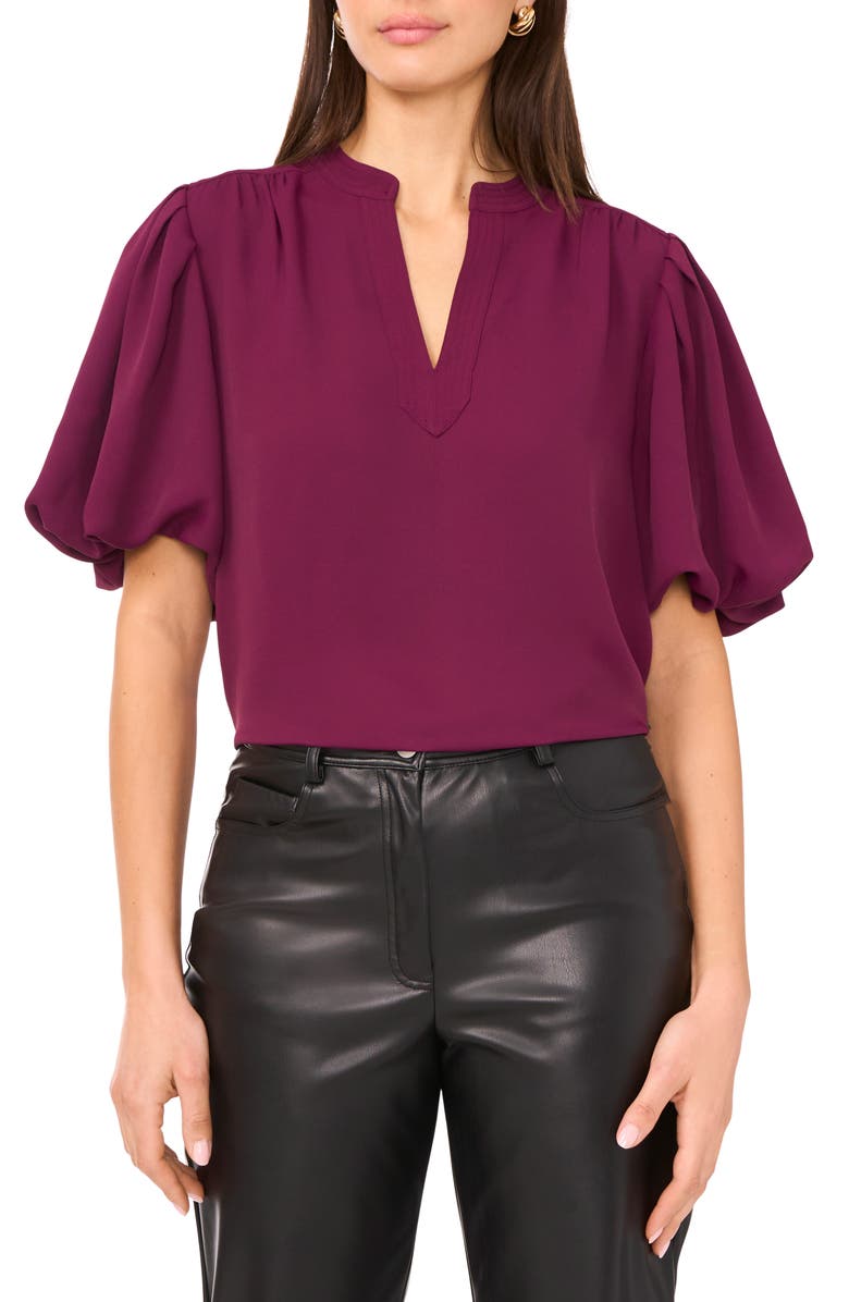 Vince Camuto Puff Sleeve Popover Top, Main, color, Pickled Beet