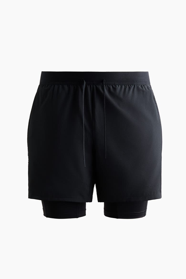 Double-layered Sports Shorts With Drymove, Alternate, color, Black