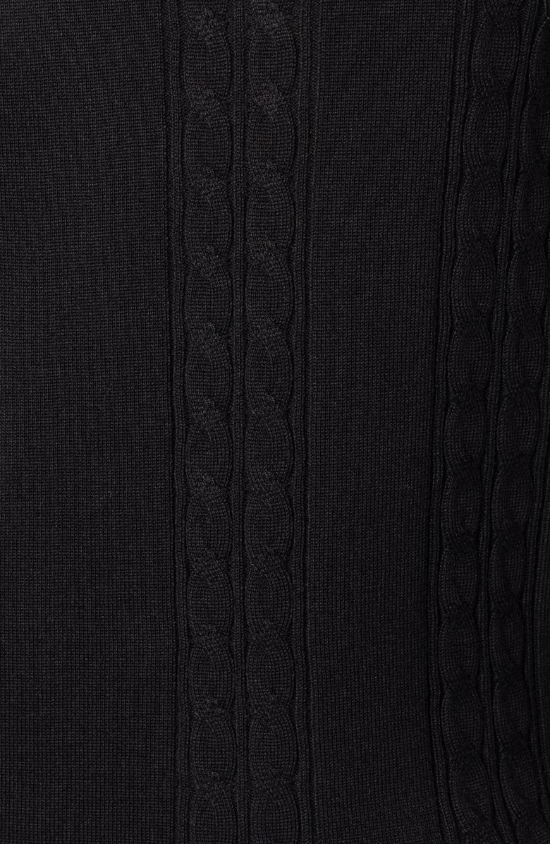 Spring + Mercer Cable Short Sleeve Johnny Collar Sweater, Alternate, color, 