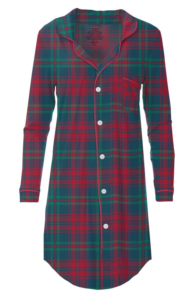 KicKee Pants Plaid Long Sleeve Nightshirt, Alternate, color, 