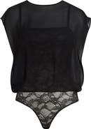 Alaïa Georgette Overlay Lace Bodysuit