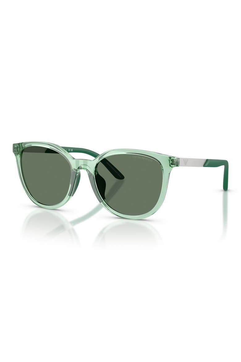Kids' 49mm Cat Eye Sunglasses, Alternate, color, SHINY GREEN / DARK GREEN