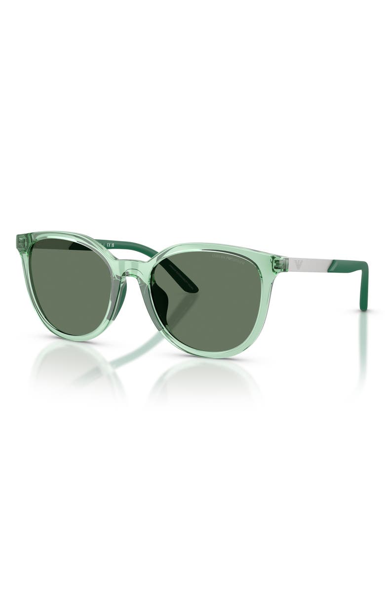 Emporio Armani Kids' 49mm Cat Eye Sunglasses, Alternate, color, Shiny Green / Dark Green