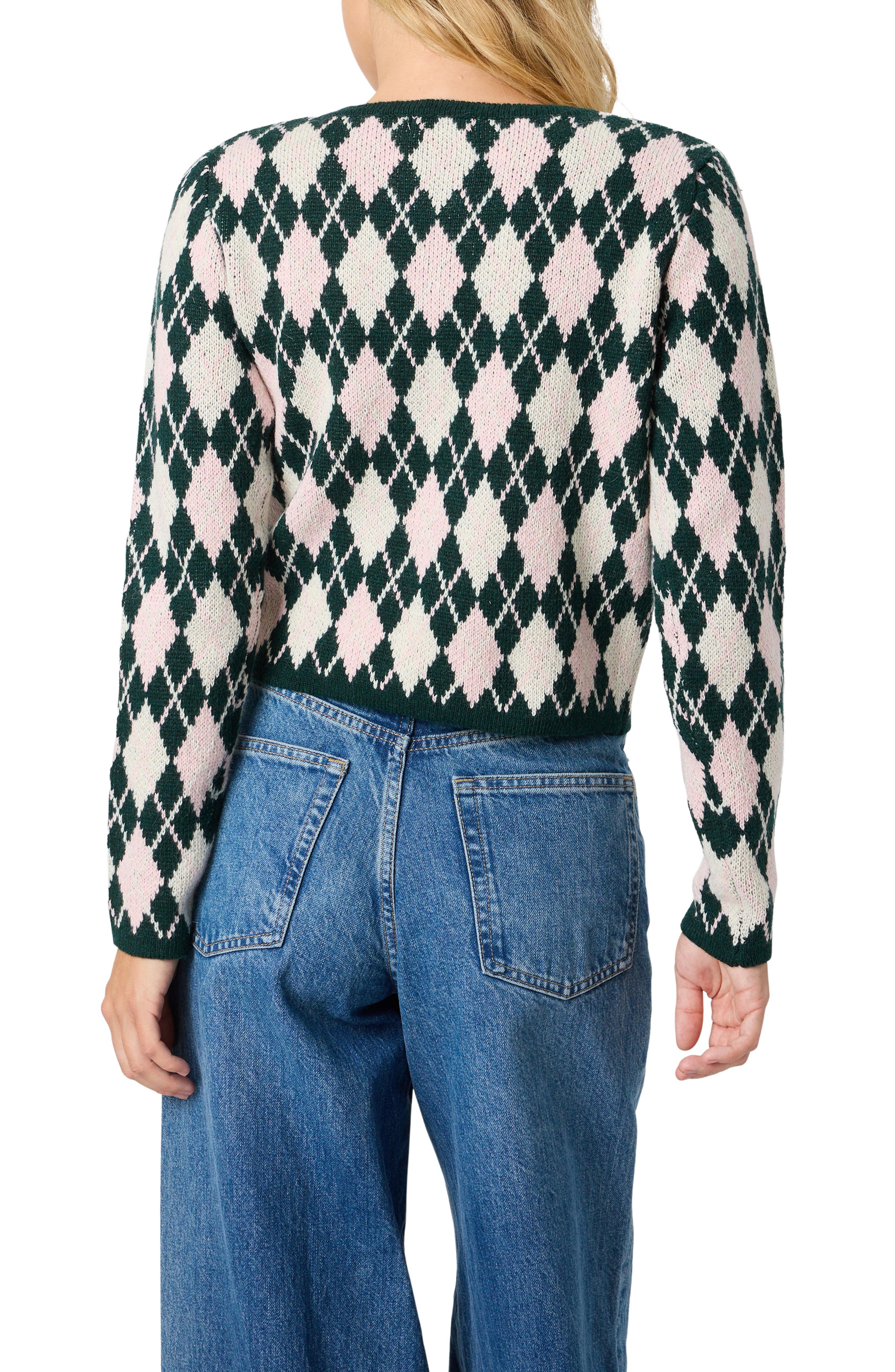 Argyle Knit Cardigan - image 2