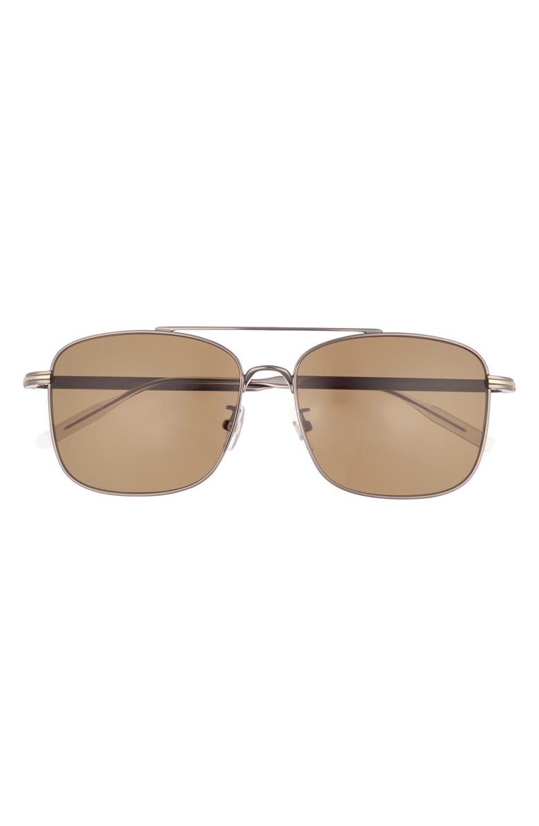 Montblanc 60mm Aviator Sunglasses, Main, color, Ruthenium Ruthenium Brown