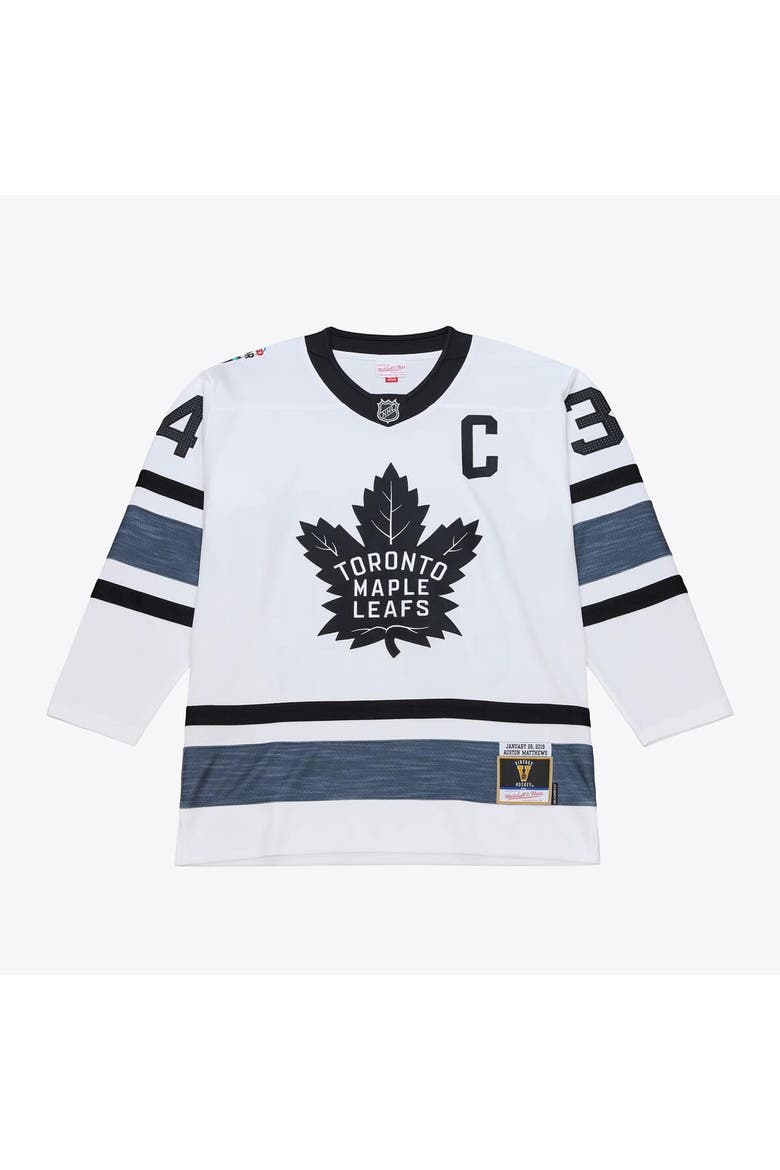 Men's Mitchell & Ness Auston Matthews White 2019 All-Star Game Power Play Jersey, Main, color, White