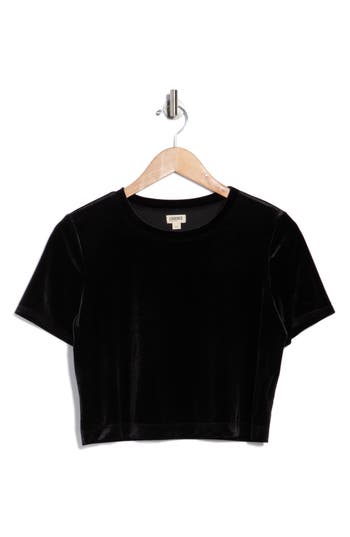 L'agence Donna Crop T-shirt In Black