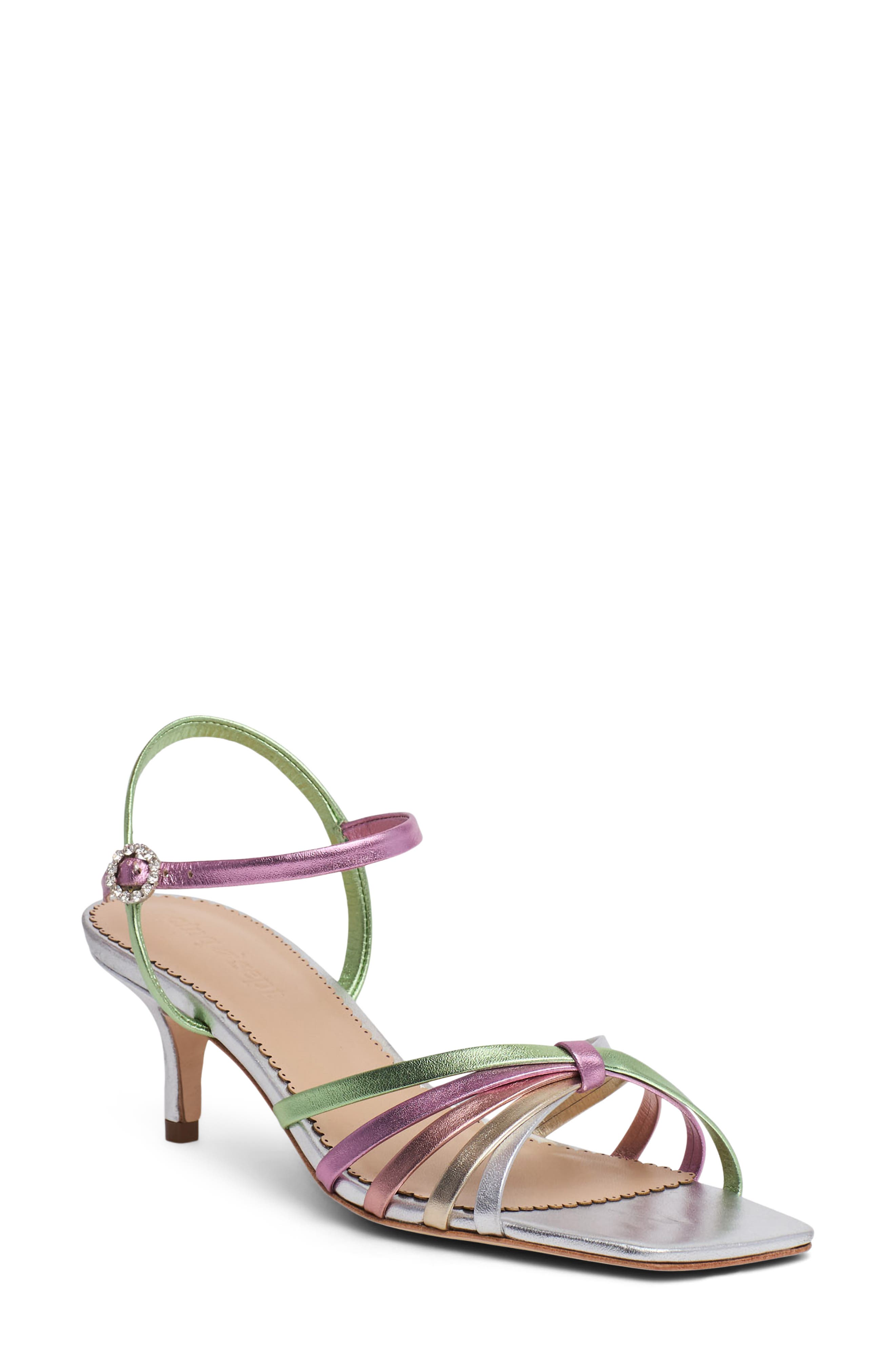 Cinq à Sept Malia Ankle Strap Sandal, Main, color, Light Gold Metallic