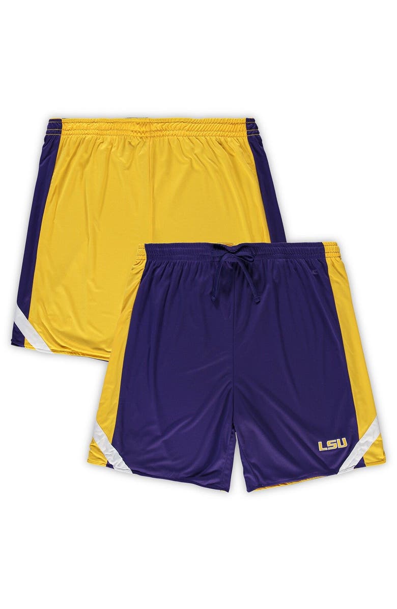 COLOSSEUM Men's Colosseum Purple/Gold LSU Tigers Big & Tall Team Reversible Shorts, Main, color, 