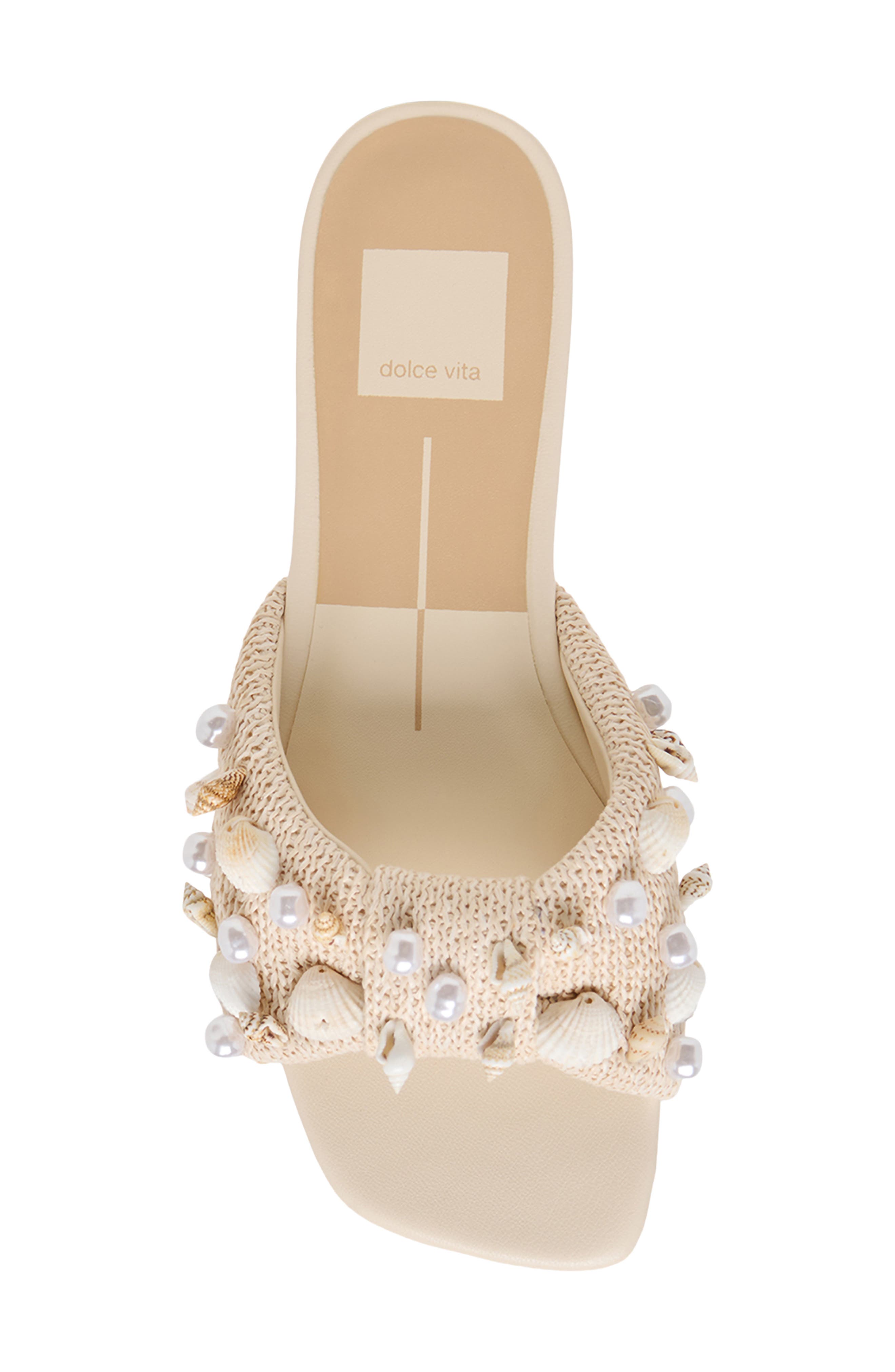 Dolce Vita Lizza Slide Sandal, Alternate, color, Oatmeal Beaded Raffia