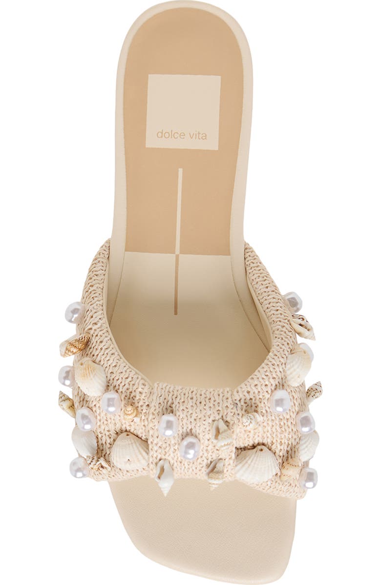 Dolce Vita Lizza Slide Sandal, Alternate, color, Oatmeal Beaded Raffia