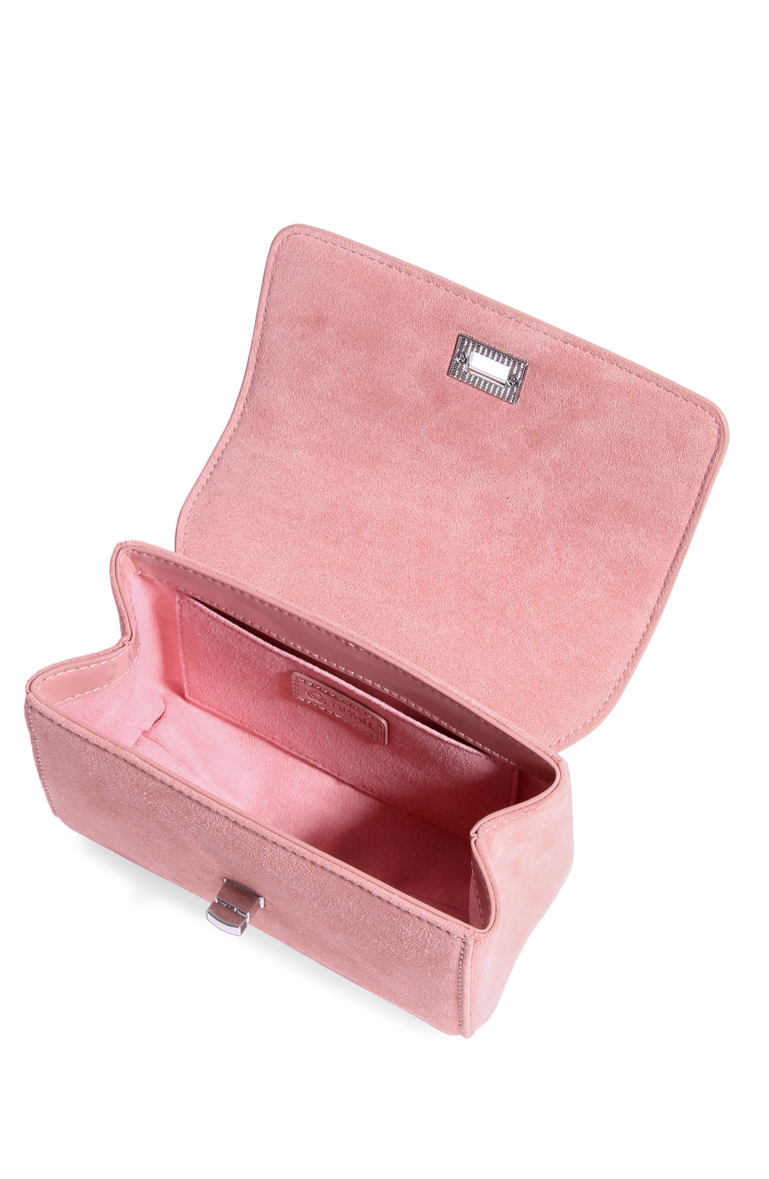 Rytas Suede and Patent Leather Bag, Alternate, color, Dusty Rose