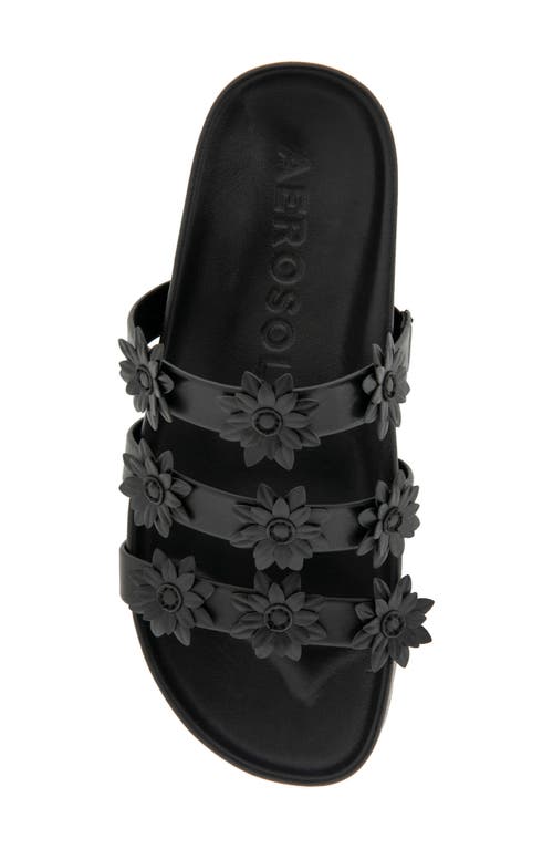 Shop Aerosoles Leflor Sandal In Black Faux Leather