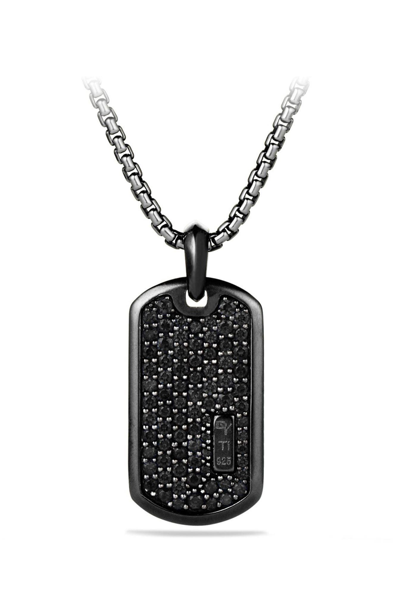 Titanium Cold Setting David Yurman Pavé Tag with Black Diamonds and Black Titanium (Men ...
