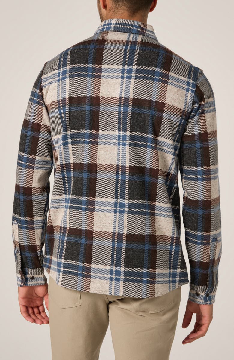 7 Diamonds Generation Plaid Double Knit Button-Up Shirt, Alternate, color, Brown