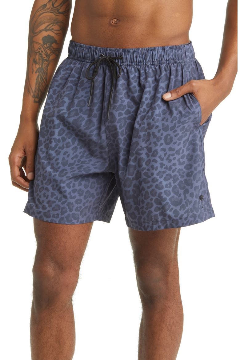 Leopard Active Hybrid Shorts, Main, color, BLACK