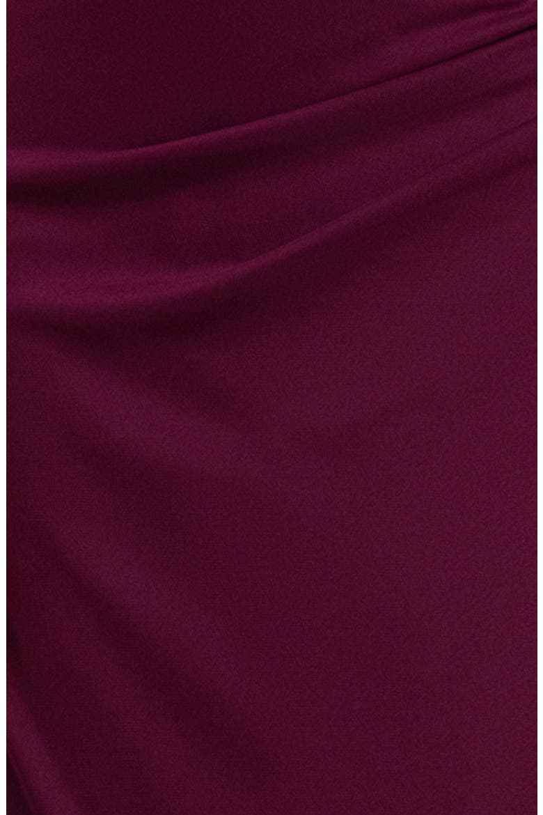 Side Ruffle Cowl Neck Sleeveless Gown, Alternate, color, GARNET