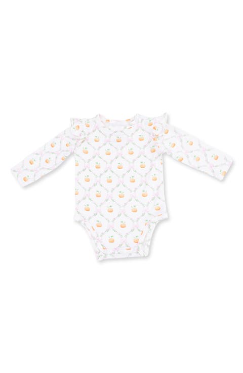 Kids' Pretty Pumpkin Trellis Ruffle Bodysuit