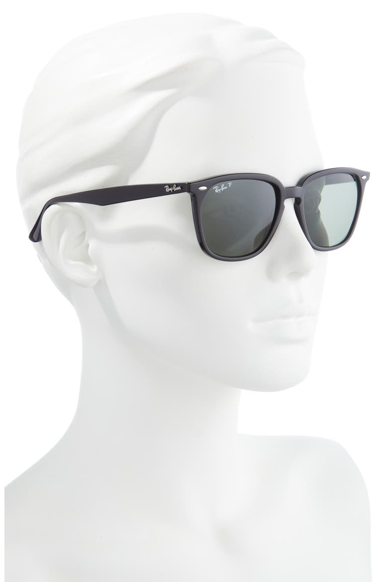 55mm Square Polarized Sunglasses, Alternate, color, BLACK