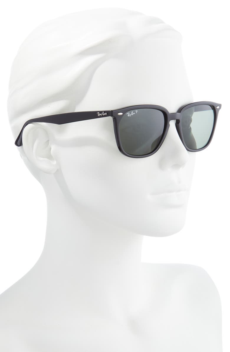 Ray-Ban 55mm Square Polarized Sunglasses, Alternate, color, Black