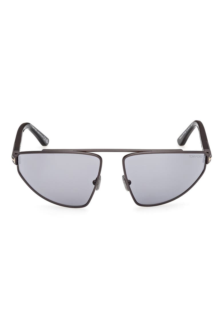 Parker 64mm Oversize Pilot Sunglasses, Main, color, DARK RUTHENIUM/ SMOKE LENS