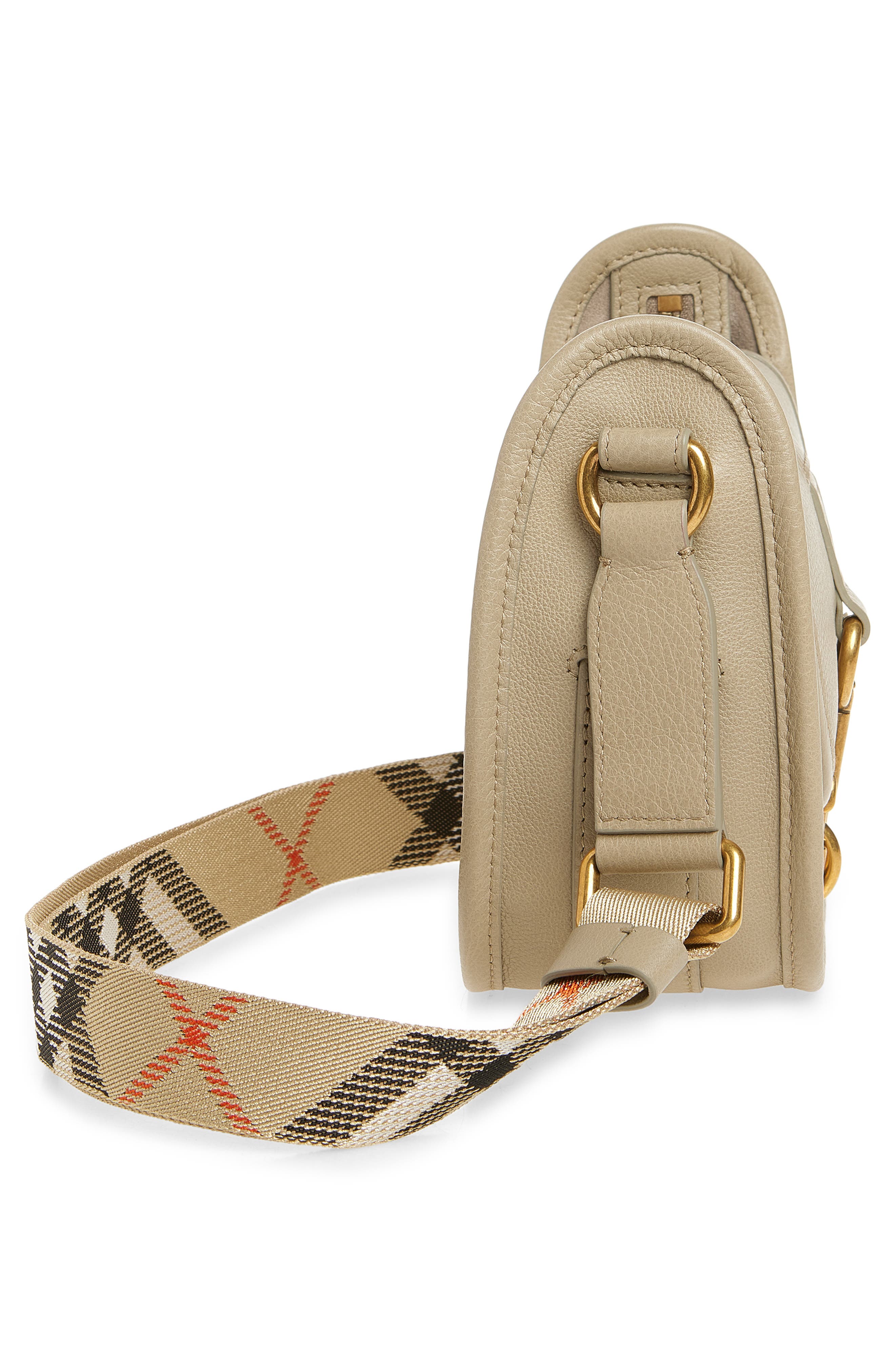 Burberry Mini B Clip Messenger Bag, Alternate, color, Mushroom