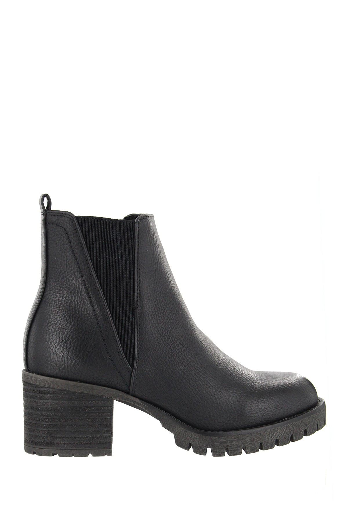 MIA Jody Ribbed Lug Sole Chelsea Boot, Alternate, color, Black