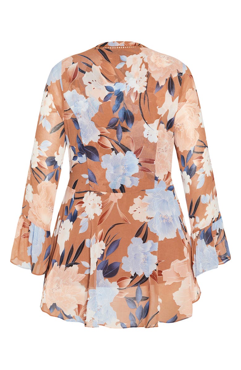 City Chic Caroline Floral V-Neck Tunic Top, Alternate, color,