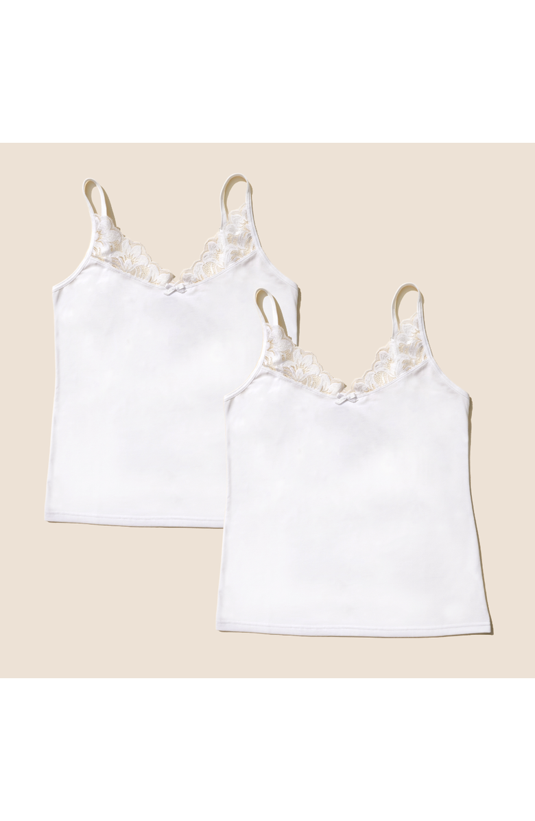 Meadow Luna Lace Cotton Cami 2-Pack, Main, color, White