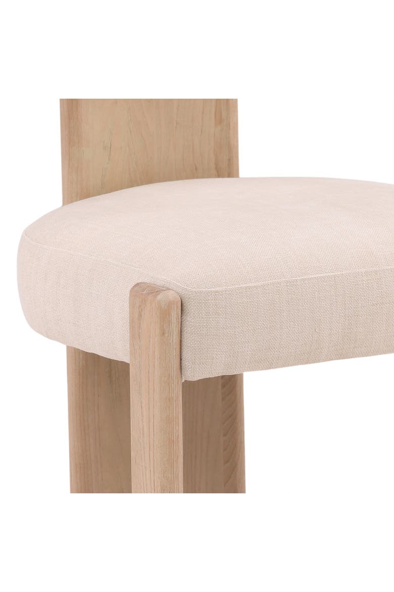 Giselle Upholstered Dining Chair with Wood Frame, Alternate, color, Cream