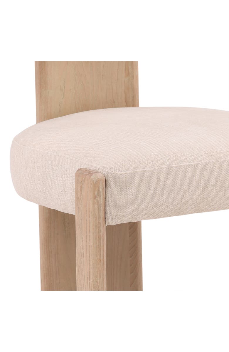 Dovetail Furniture Giselle Upholstered Dining Chair with Wood Frame, Alternate, color, Cream