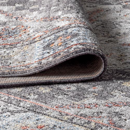Jonathan Y Kesan Vintage Medallion Area Rug In Charcoal Gray/ivory