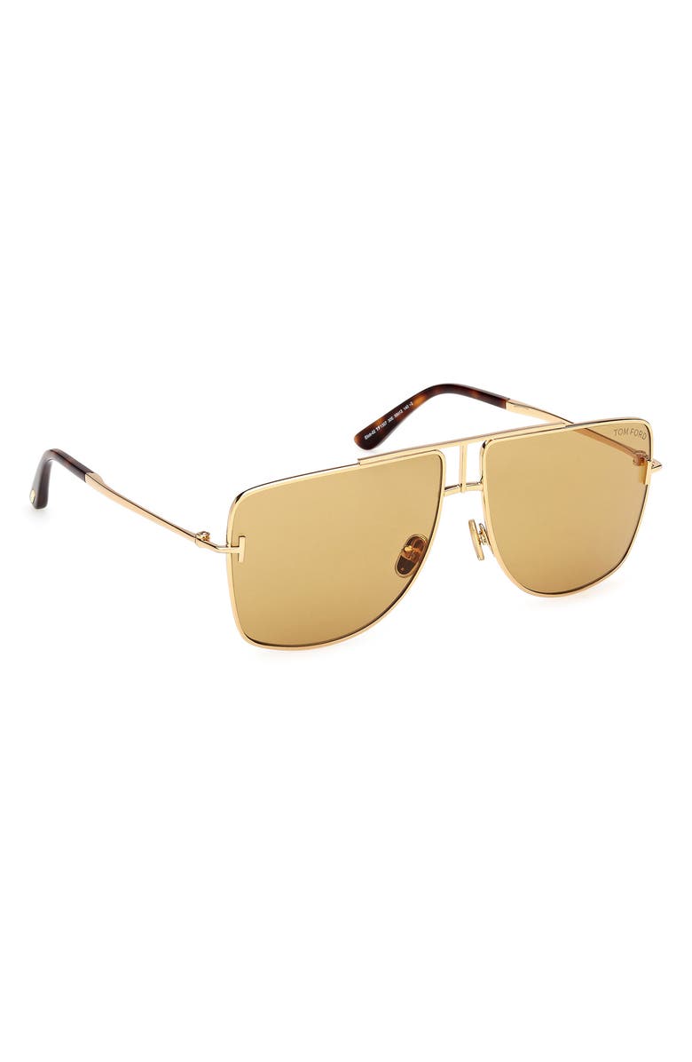 TOM FORD Eliott 59mm Navigator Sunglasses, Alternate, color, Yellow Gold / Vicuna Lens