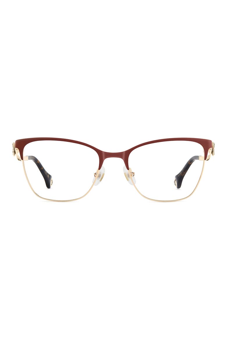 54mm Cat Eye Reading Glasses, Main, color, BURGUNDY GOLD