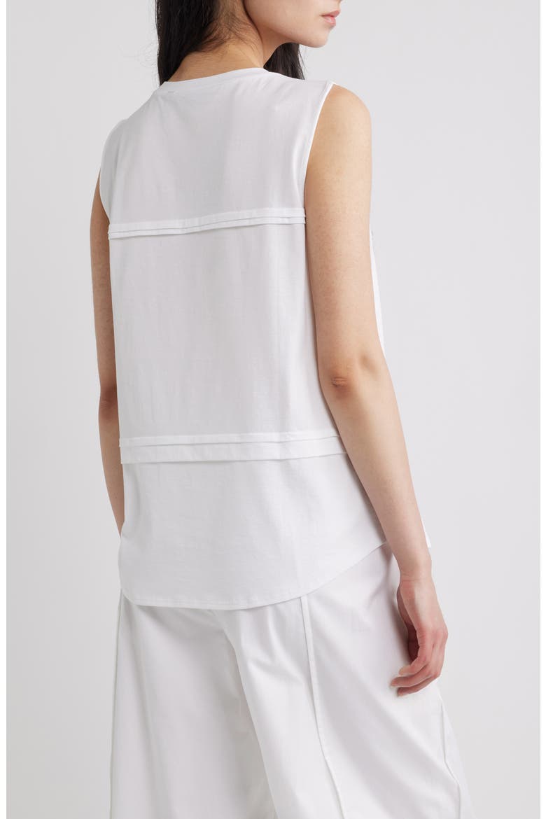 Step Pleat Organic Pima Cotton Tank, Alternate, color, WHITE