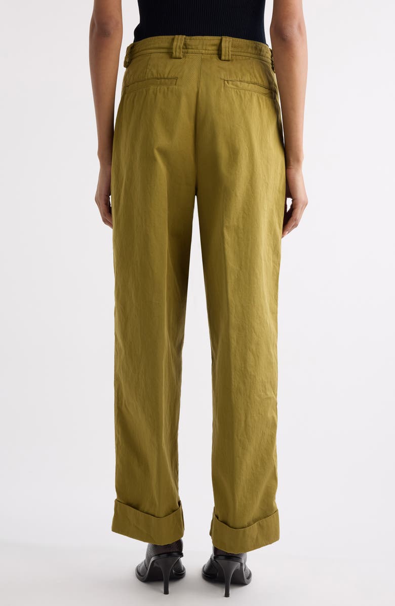 Dries Van Noten Pakora Cotton Gabardine Pants, Alternate, color, Light Khaki