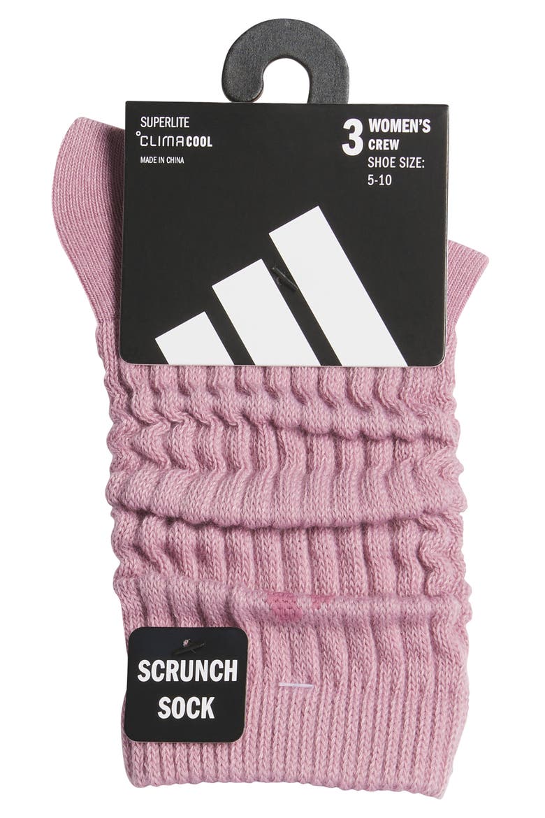 3-Pack Athletic Scrunch Socks, Alternate, color, MAUVE PURPLE/ HEATHER/ GREEN