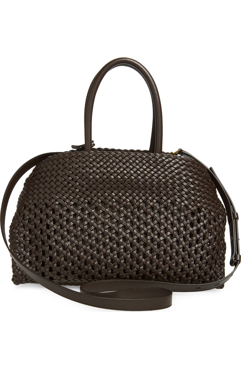 FERRAGAMO Small Hug Woven Leather Top Handle Bag, Alternate, color,
