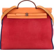 Pre-Owned Hermes Herbag Zip Leather and Toile 39