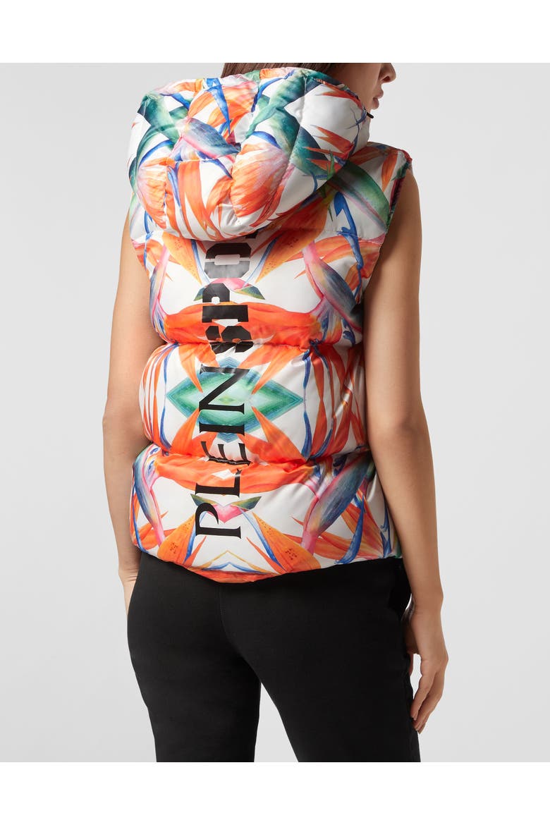 Long Vest Flowers Women, Alternate, color, white/multicolored